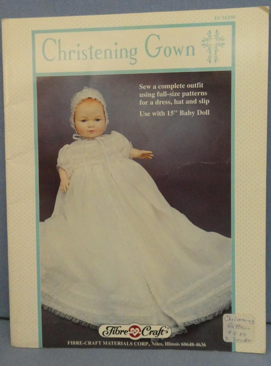 FCM290 Christening Gown for 15" Baby Doll (Books, Paper Dolls, and